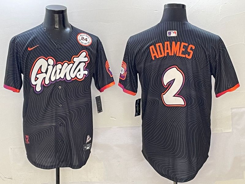 Men San Francisco Giants #2 Adames Black Second generation Joint Name Nike 2025 MLB Jersey style 7->san francisco giants->MLB Jersey